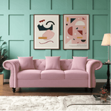 Jack & Hill Chesterfield Suede Sofa Set - Luxe Maple