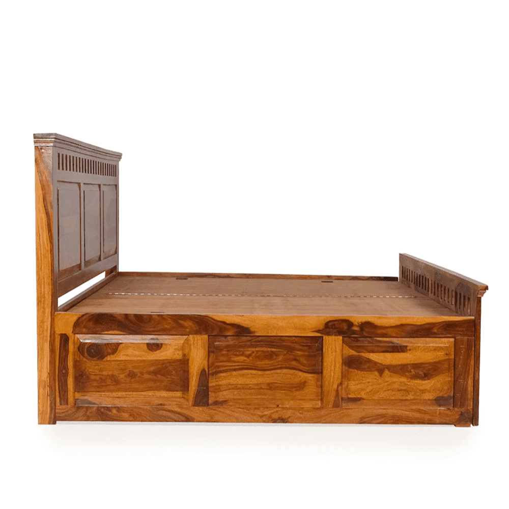 Camden King Size Bed In Sheesham Wood - Luxe Maple