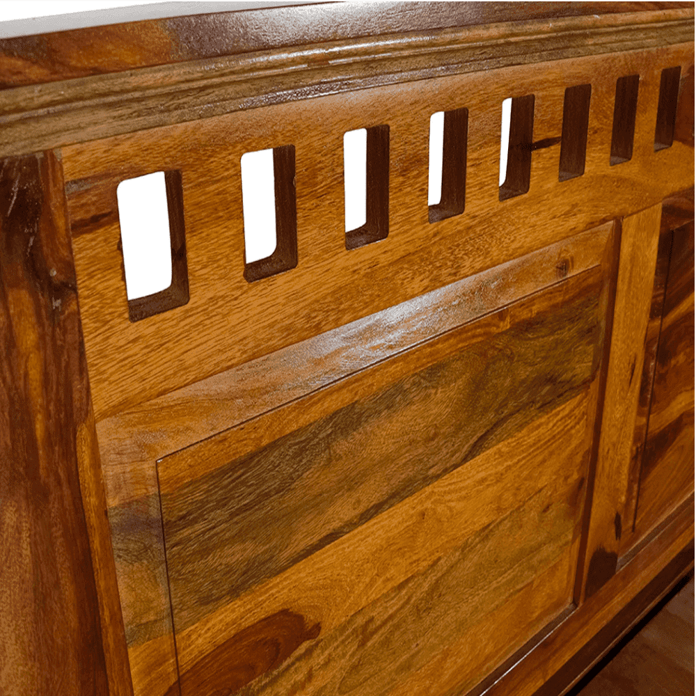 Camden King Size Bed In Sheesham Wood - Luxe Maple
