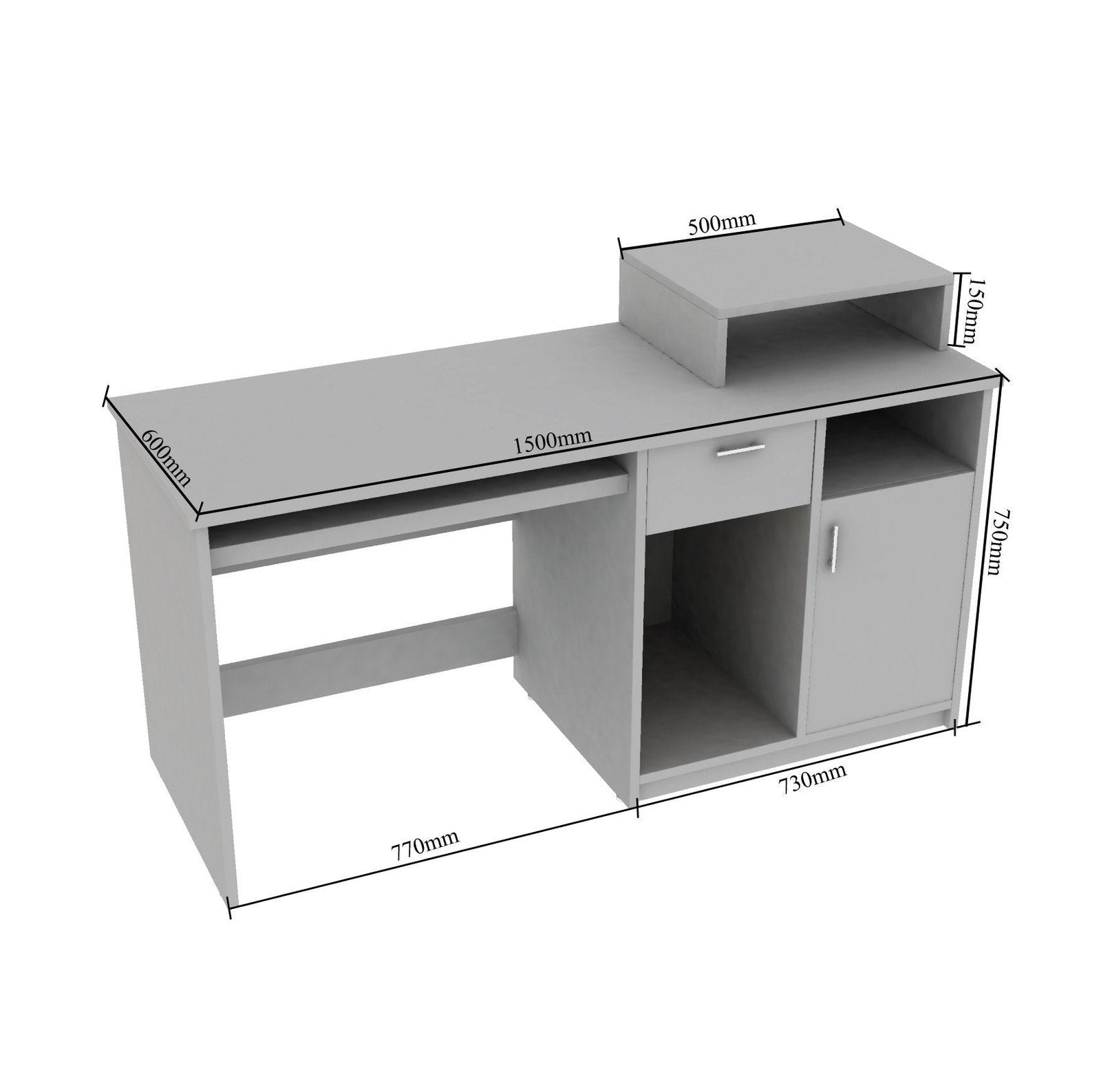 Volvur Study Table in White Color - Luxe Maple