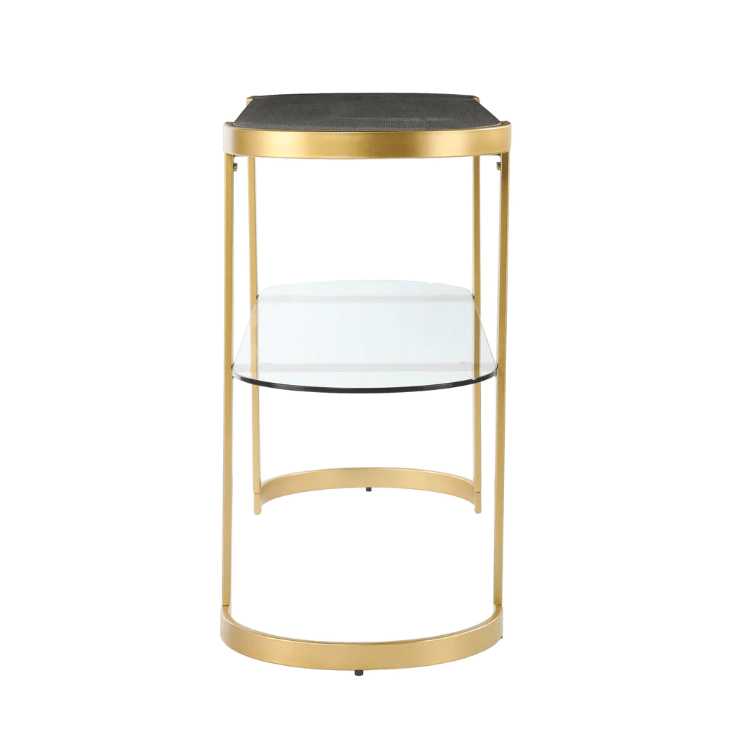 Ronak Golden Console Table - Stainless Steel - Luxe Maple