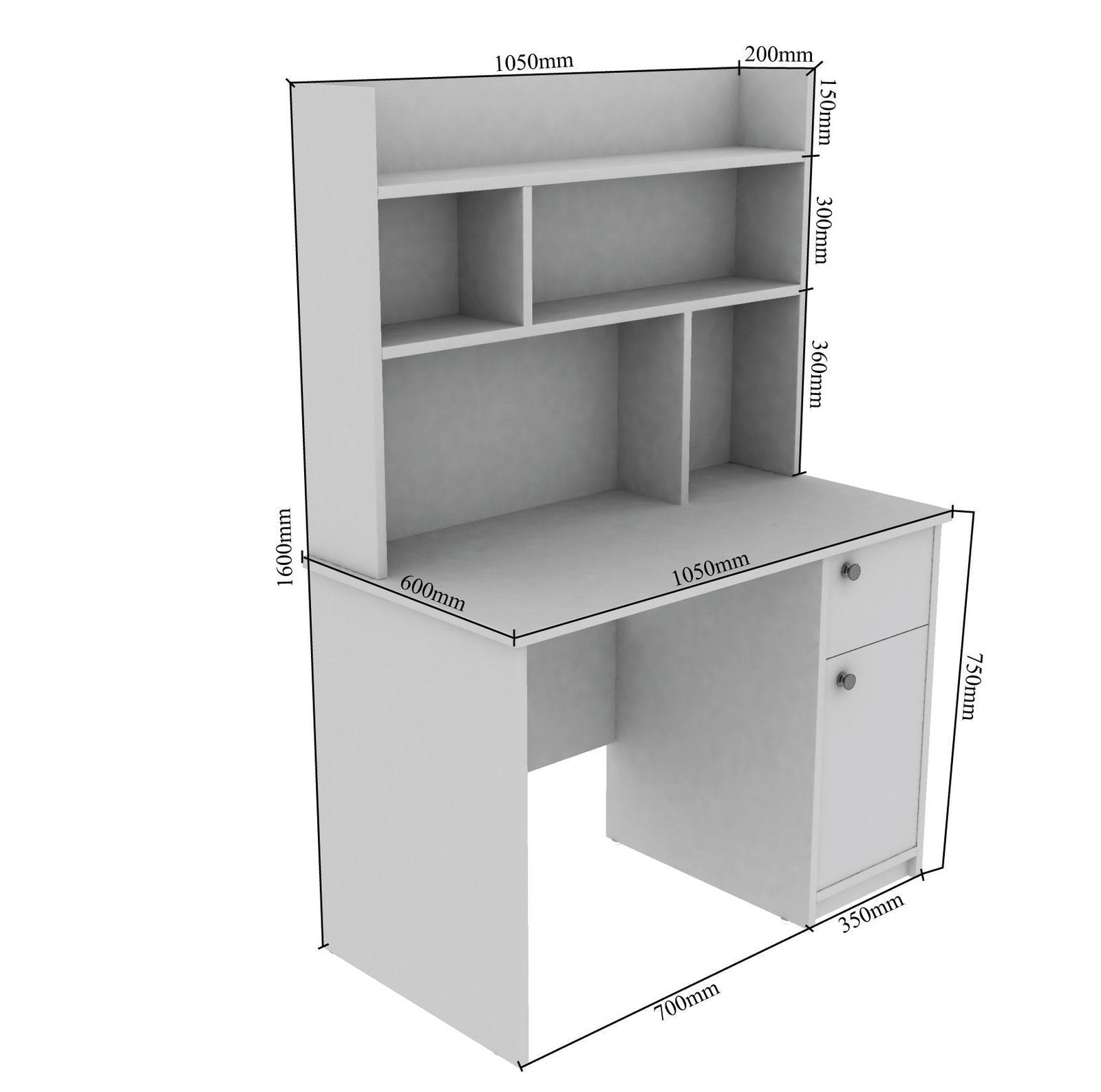 Starstock Study Table in White Color - Luxe Maple