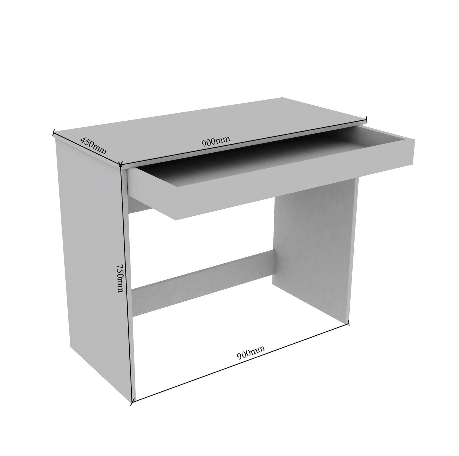 Starbuzz Study Table in White Color - Luxe Maple