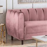Bobran Modern Sofa Set in Suede - Luxe Maple