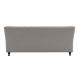 Dorothie Grey Fabric Button Tufted Sofa with Nailhead Trim - Luxe Maple