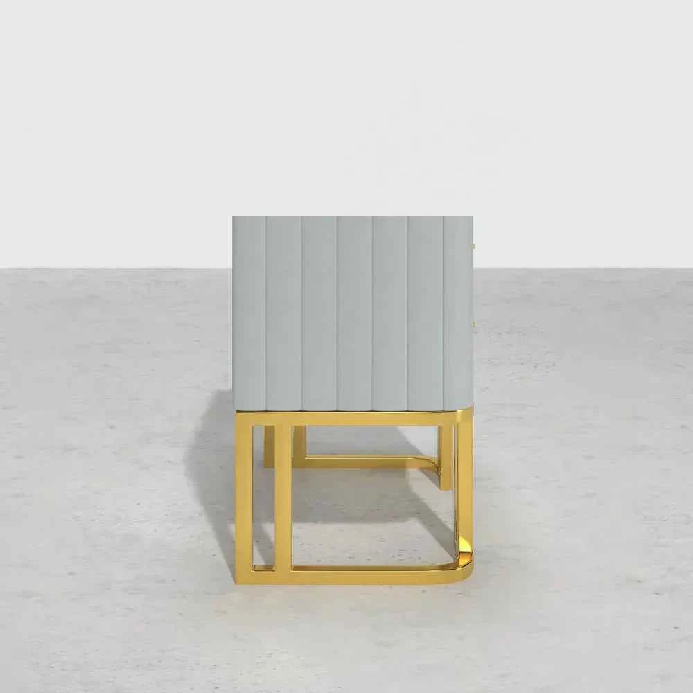 Gello Side Table in 2 Drawers in SS Frame
