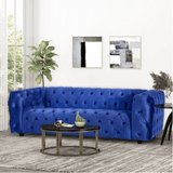 Sagawood Velvet Tufted Sofa Set - Luxe Maple