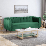 Bobran Modern Sofa Set in Suede - Luxe Maple