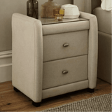 Superb Side Table in Fabric with Glass