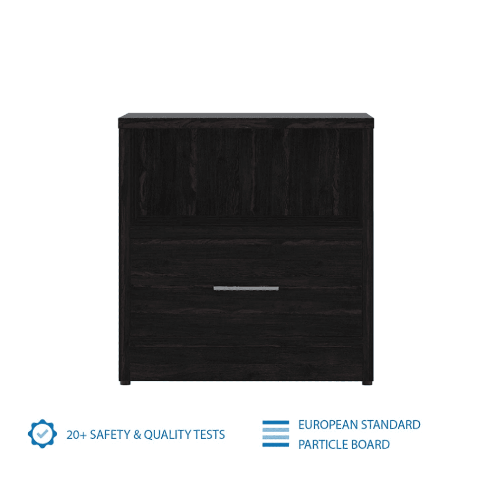 Rocco Engineered Wood Wenge Finish Bedside Table - Luxe Maple