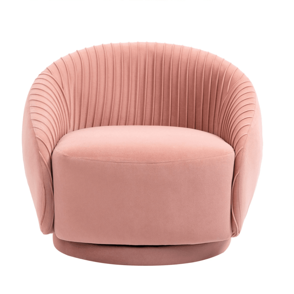 Barrel Arm Chair Embossing Fleece Upholstered Accent Sofa Chair - Luxe Maple