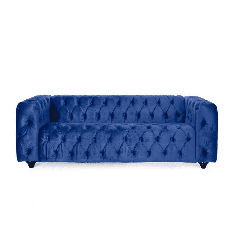 Sagawood Velvet Tufted Sofa Set - Luxe Maple