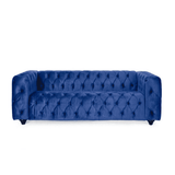 Sagawood Velvet Tufted Sofa Set - Luxe Maple