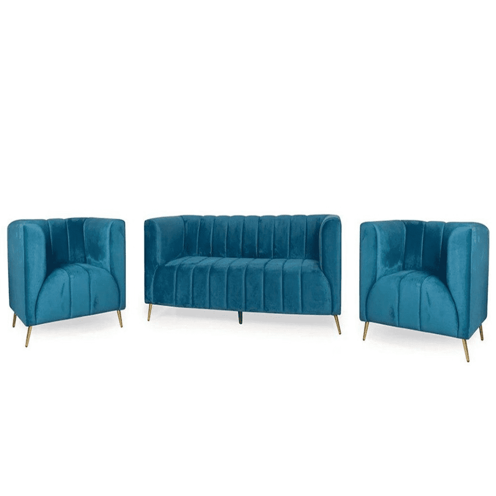 Hokins Sofa Sets in Blue Color - Luxe Maple