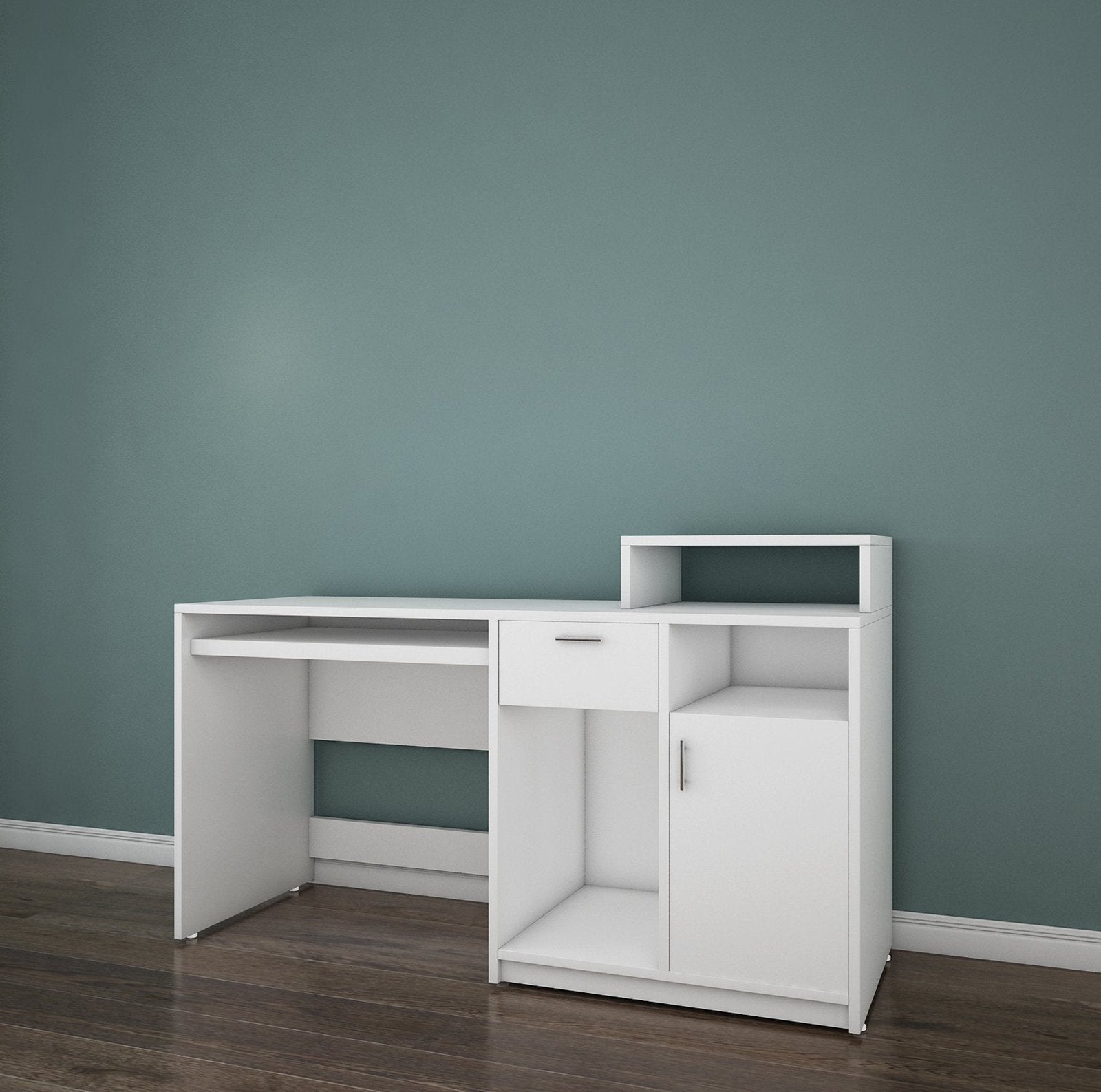 Volvur Study Table in White Color - Luxe Maple