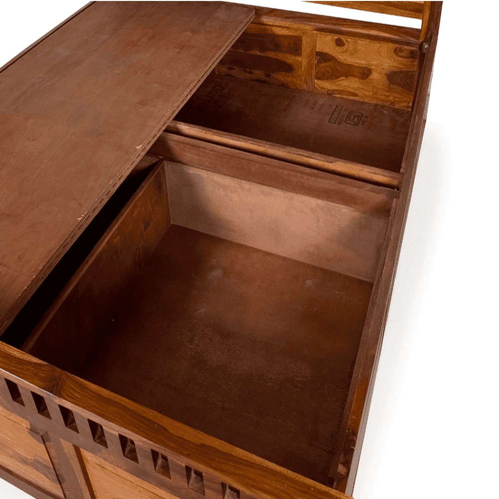 Camden King Size Bed In Sheesham Wood - Luxe Maple