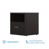 Rocco Engineered Wood Wenge Finish Bedside Table - Luxe Maple