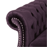 Amberside Suede Tufted Chesterfield Sectional Sofa - Luxe Maple