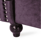Amberside Suede Tufted Chesterfield Sectional Sofa - Luxe Maple