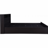 Denver Wooden Bed with Storage in Brown Glossy Finish - Luxe Maple