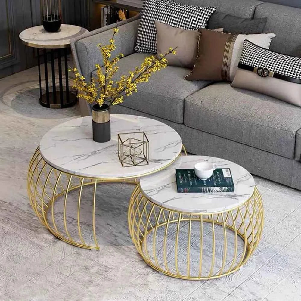 Ketty Golden Nesting Table Set of Two - Center Table