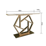 Pixel Golden Console Table - Stainless Steel - Luxe Maple