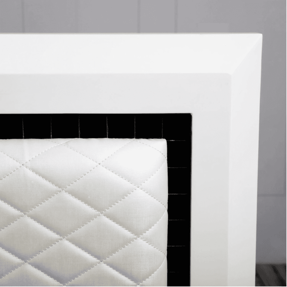 Helen PU Polish Bed in White Color - Luxe Maple