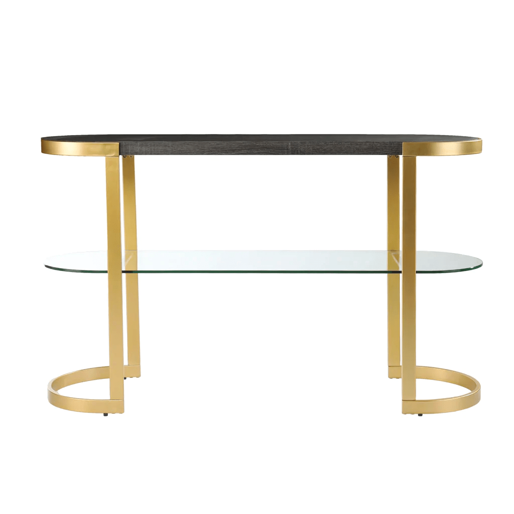 Ronak Golden Console Table - Stainless Steel - Luxe Maple