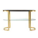 Ronak Golden Console Table - Stainless Steel - Luxe Maple