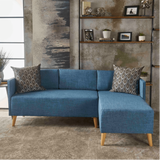 Augusto Mid-century Modern Fabric Chaise Sectional - Luxe Maple