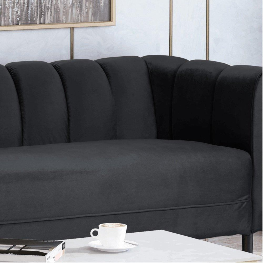 Bobran Modern Sofa Set in Suede - Luxe Maple
