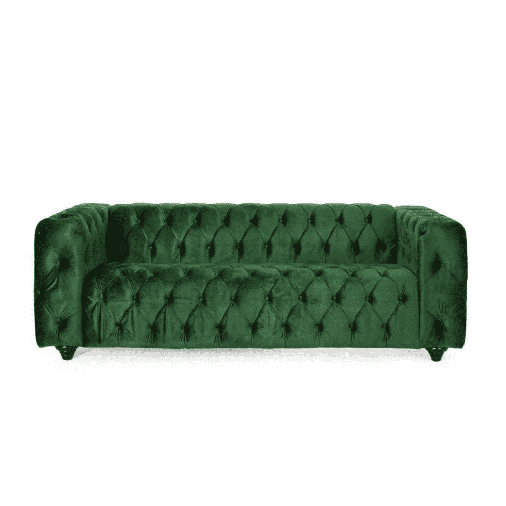 Sagawood Velvet Tufted Sofa Set - Luxe Maple