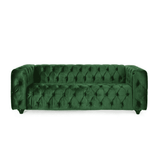 Sagawood Velvet Tufted Sofa Set - Luxe Maple