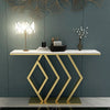 Pasco Golden Console Table - Stainless Steel - Luxe Maple