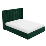 Uniline Pro Luxury Upholstered Bed in Suede - Luxe Maple