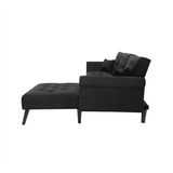 Tufted back Suede Chesterfield Sectional Sofa - Luxe Maple