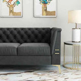 Loft Luxury Chesterfield Sofa Set in Suede