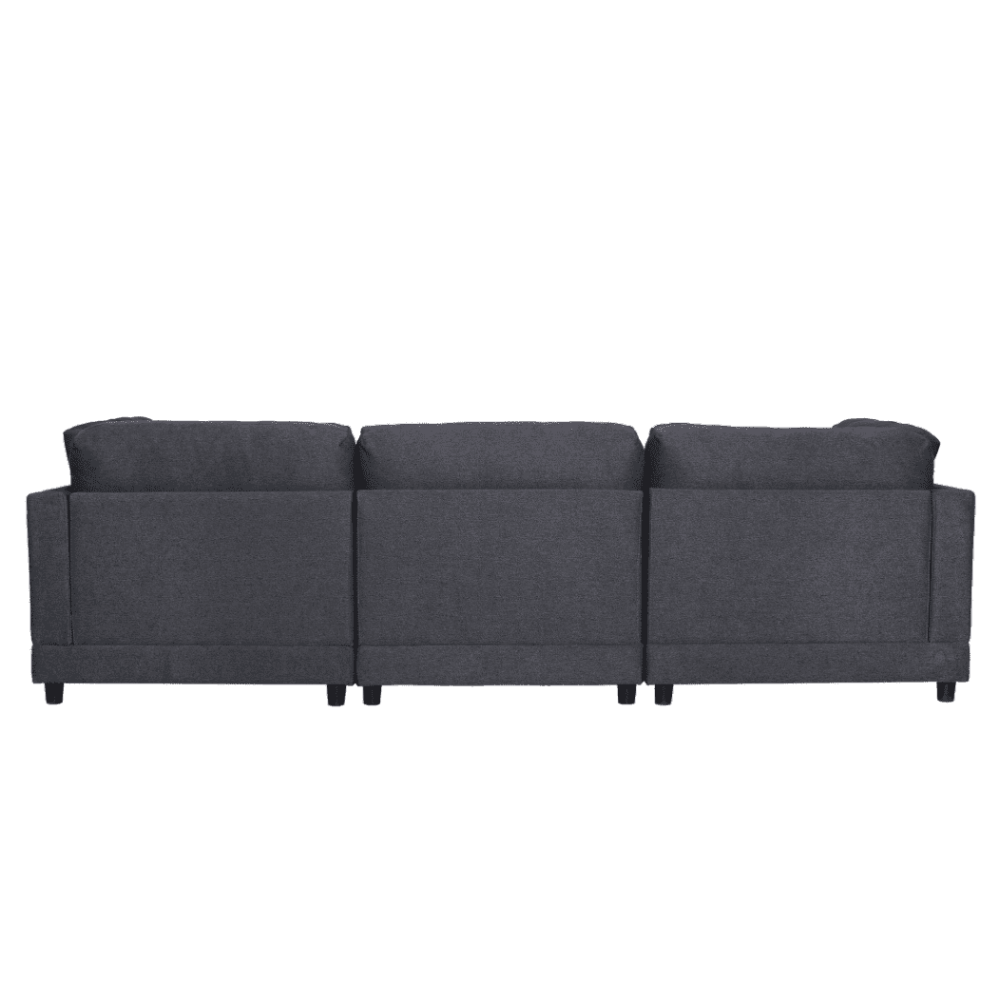 Ronald Sectional Sofa Set in Charcoal Color - Luxe Maple