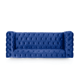 Sagawood Velvet Tufted Sofa Set - Luxe Maple