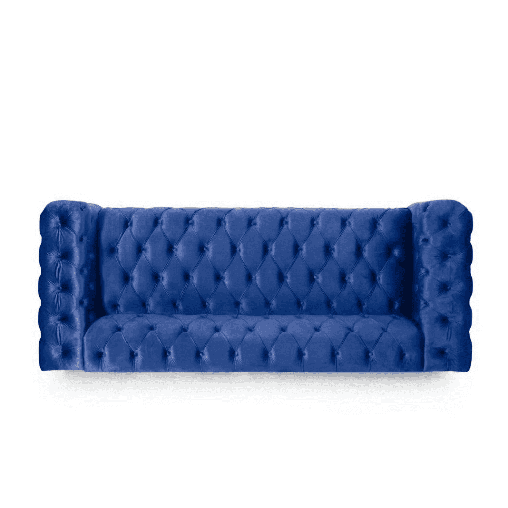 Sagawood Velvet Tufted Sofa Set - Luxe Maple
