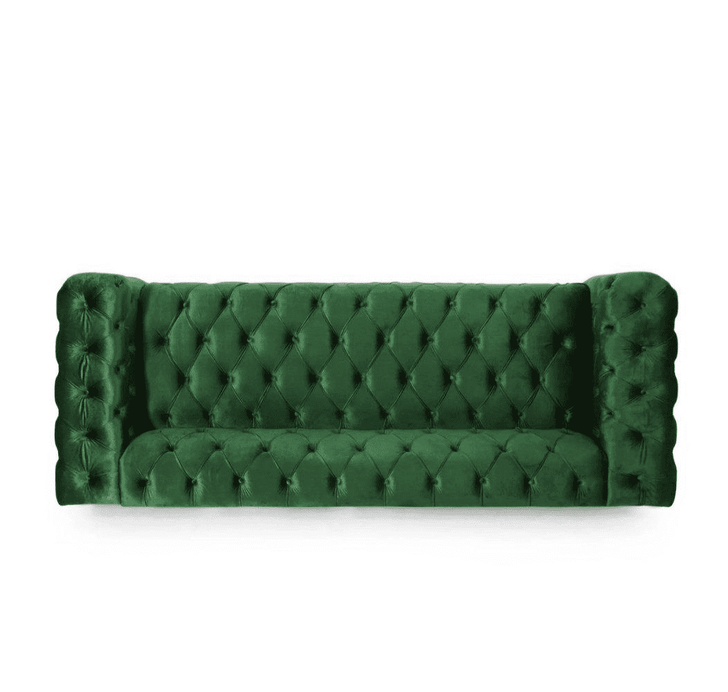 Sagawood Velvet Tufted Sofa Set - Luxe Maple