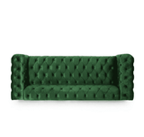 Sagawood Velvet Tufted Sofa Set - Luxe Maple