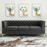 Loft Luxury Chesterfield Sofa Set in Suede
