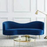 Jack Premium Upholstered Curved Sofa - Luxe Maple