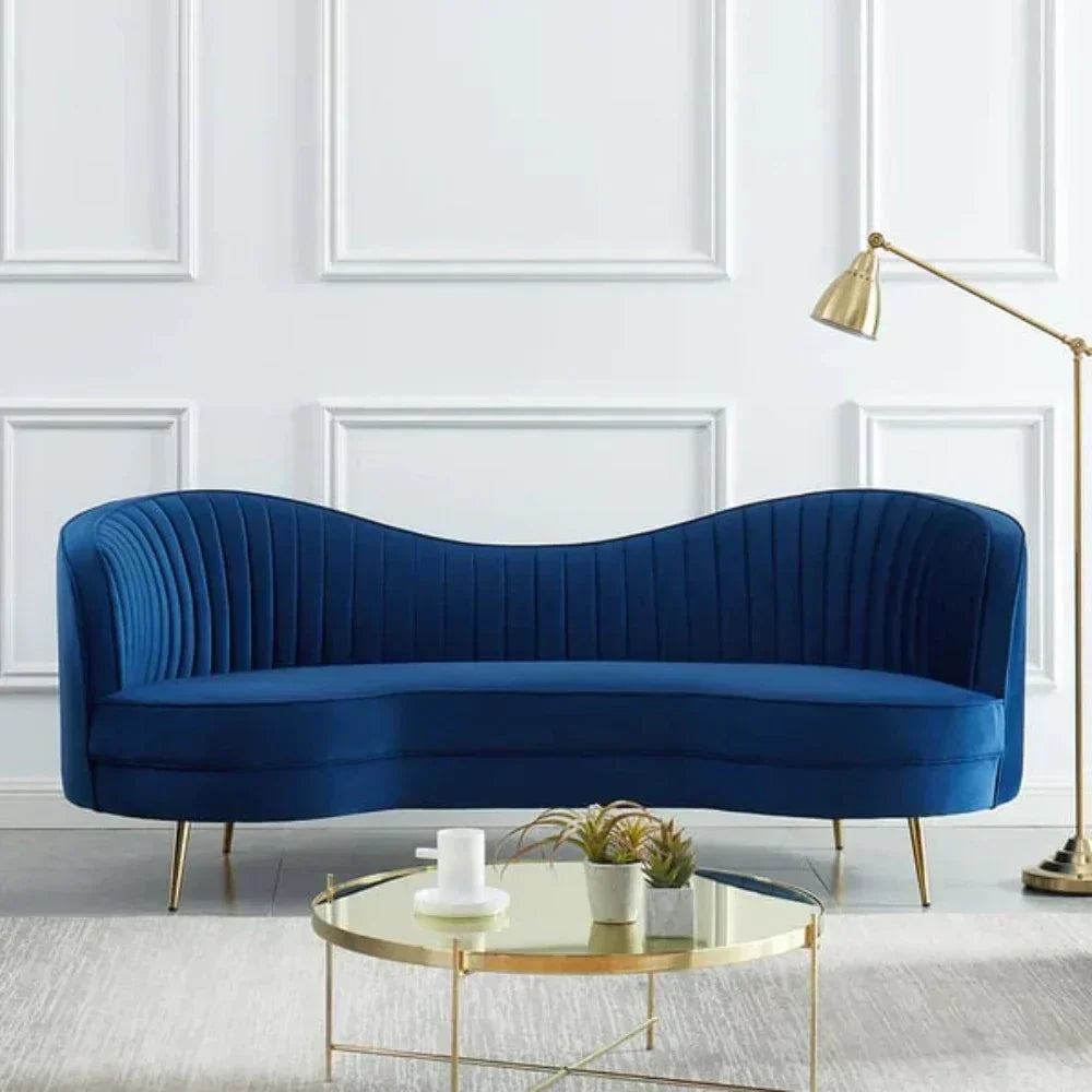 Jack Premium Upholstered Curved Sofa - Luxe Maple