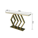Pasco Golden Console Table - Stainless Steel - Luxe Maple