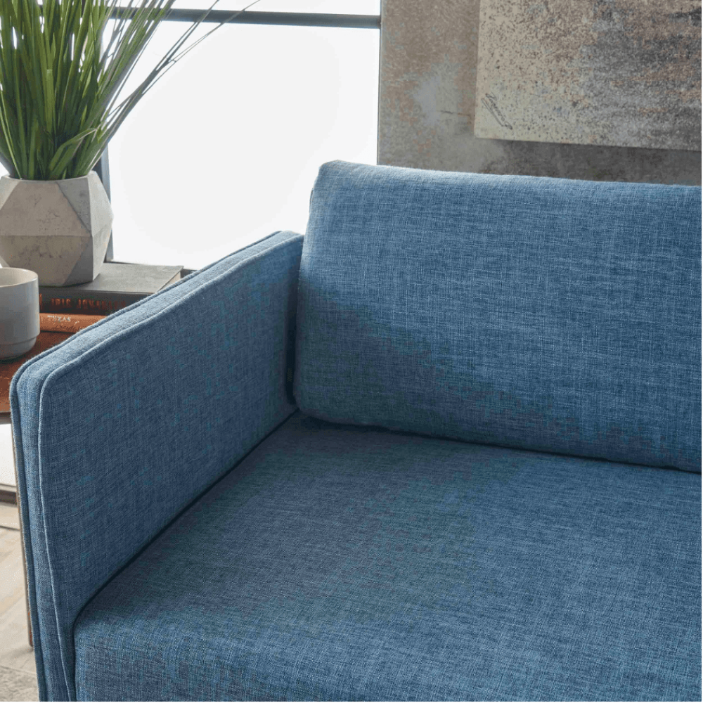 Augusto Mid-century Modern Fabric Chaise Sectional - Luxe Maple
