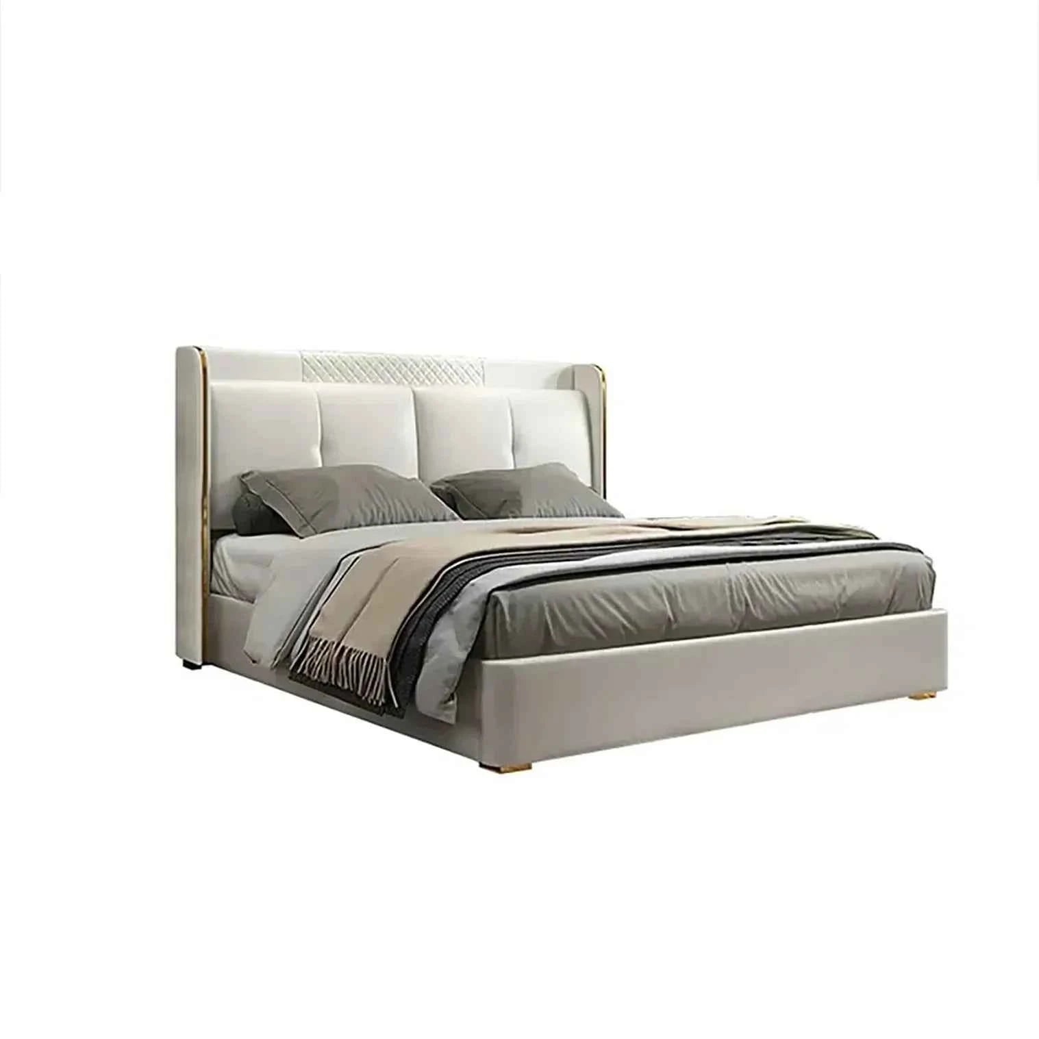 Tony Luxury Upholstered Bed in Leatherette