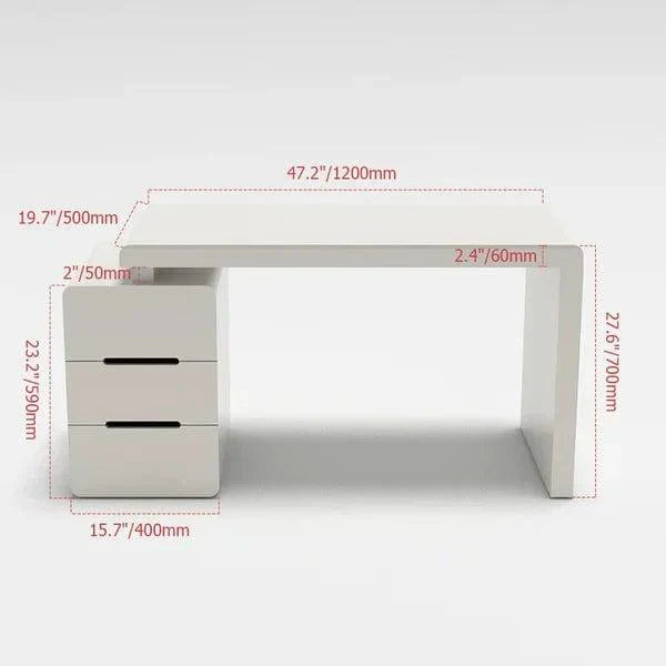 Cosco Study Table In White - Luxe Maple