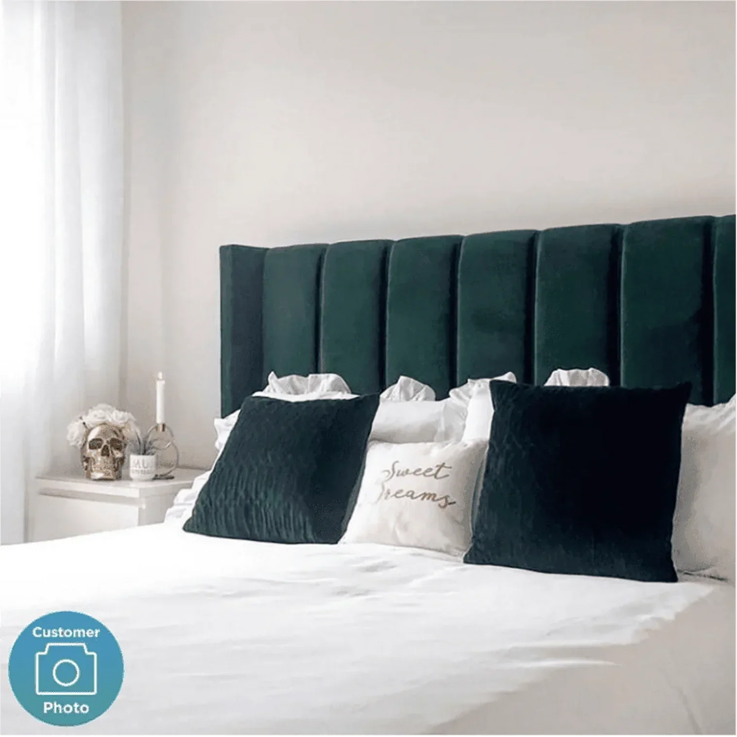 Uniline Pro Luxury Upholstered Bed in Suede - Luxe Maple